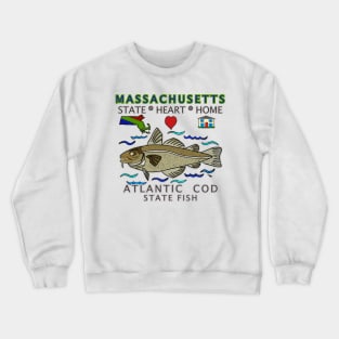 Massachusetts - Atlantic Cod - State, Heart, Home - State Symbols Crewneck Sweatshirt